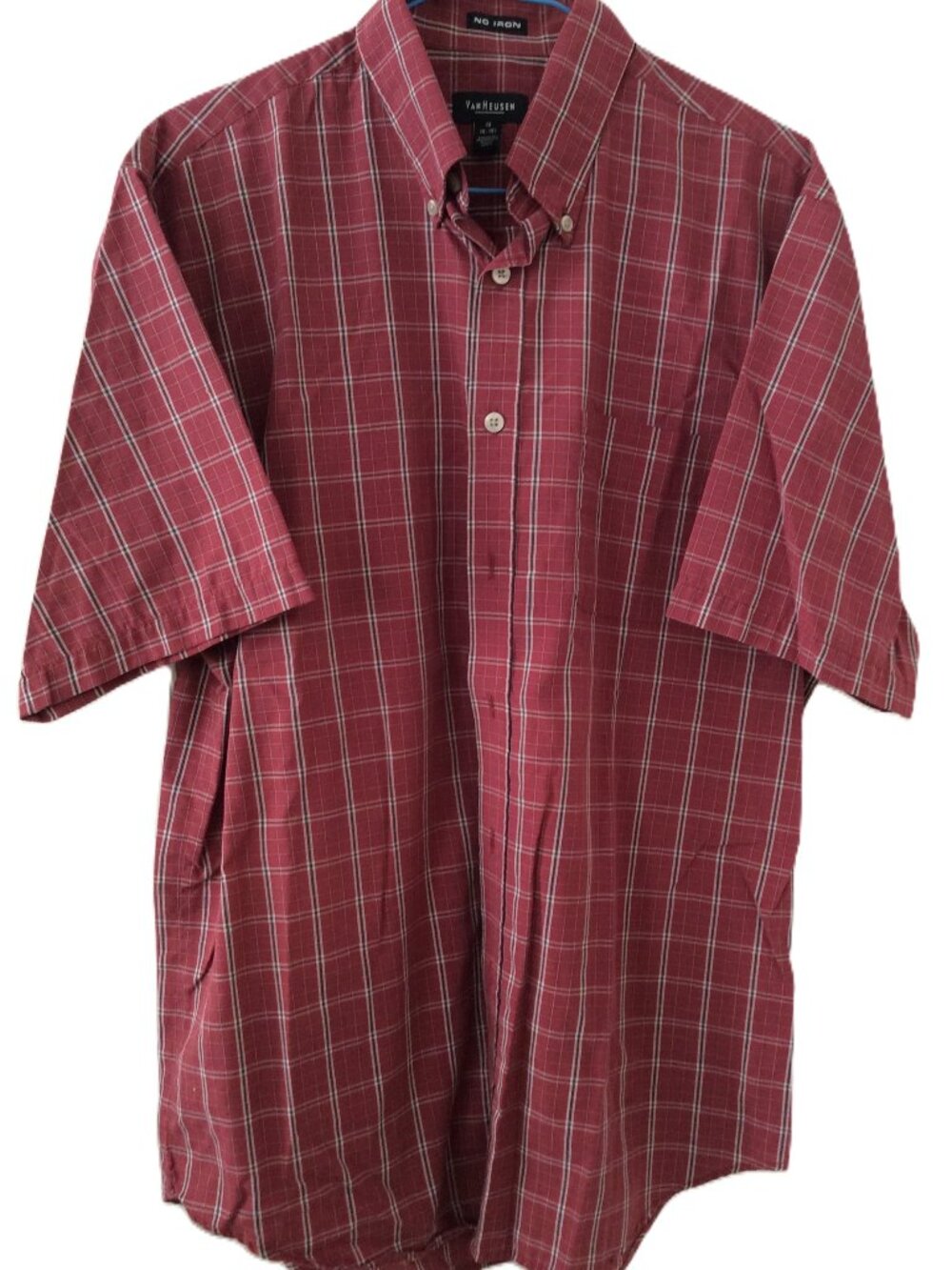 Men's Short Sleeved Van Heusen Sport Shirt Size M 15-15 1/2 Neck
